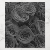 Graue Rose, graues Foto Weinetikett (Einzelnes Label)