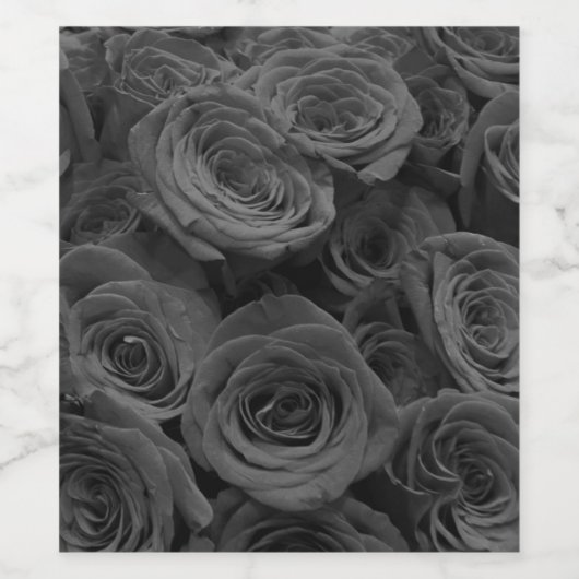 Graue Rose, graues Foto Weinetikett (Einzelnes Label)