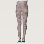 Graue Rose Karo Klassisches Muster Leggings (Vorderseite)