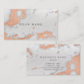 Graue Rose Kupfer Gold Marmor Metallischer Stylist Visitenkarte (Vorne/Hinten)