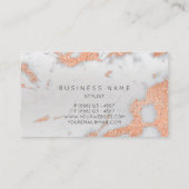 Graue Rose Kupfer Gold Marmor Metallischer Stylist Visitenkarte (Rückseite)