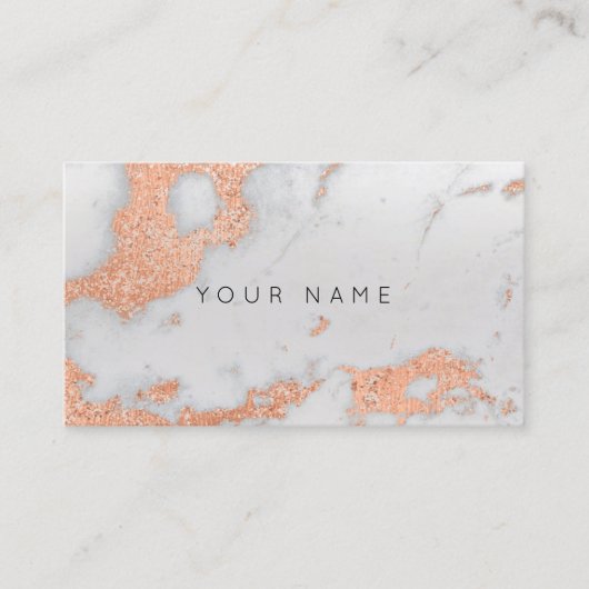Graue Rose Kupfer Gold Marmor Metallischer Stylist Visitenkarte (Vorderseite)