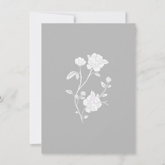 Graue Rose Probe Abendessen Einladung (Rückseite)