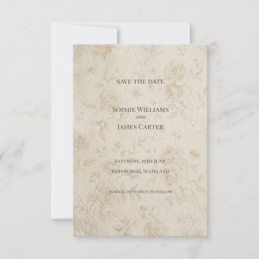 Graue Rose Save-the-Date-Karte Save The Date (Vorderseite)