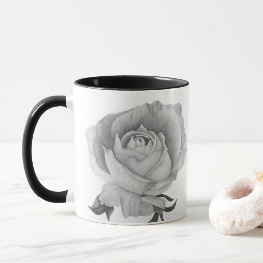 Graue Rose Zweifarben-Tasse Tasse (Mit Donut)