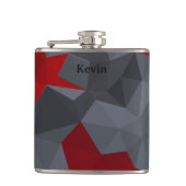 Graue, rot zufällig angeordnete Dreiecke. Flachmann (Vorderseite)