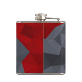 Graue, rot zufällig angeordnete Dreiecke. Flachmann (Rückseite)