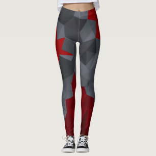 Graue, rot zufällig angeordnete Dreiecke. Leggings