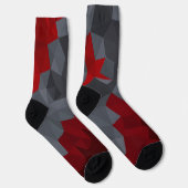 Graue, rot zufällig angeordnete Dreiecke. Socken (Rechts)
