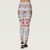 Graue/rote Leggings (Rückseite)