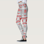 Graue/rote Leggings (Links)