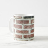 Graue rote Mauerziegel Backsteinstruktur Kaffeetasse (Vorderseite Links)