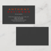 Graue, rote Visitenkarte für den Manager (Vorne/Hinten)