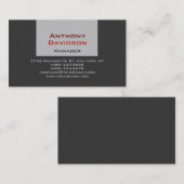 Graue rote Visitenkarte für den Manager (Vorne/Hinten)