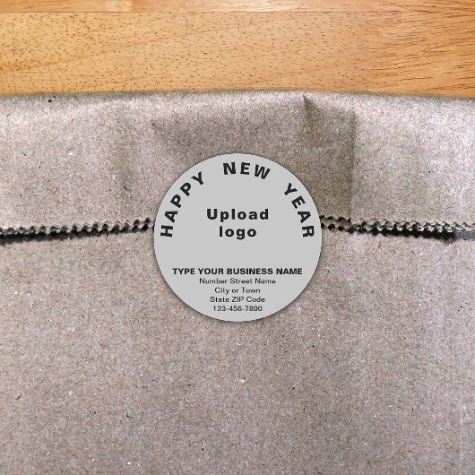 Graue Round-Sticker für das Geschäftsjahr Runder Aufkleber