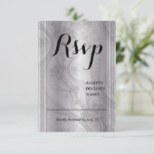 Graue Rsvp-Karte mit Spitzentönen RSVP Karte (Stehend Vorderseite)