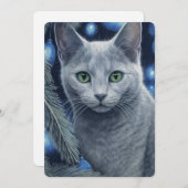 Graue Russische Blaue Katze Weihnachten oder Hanuk (Vorne/Hinten)
