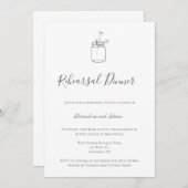 Graue rustikale Mason Jar Probe Dinner Einladungen (Vorne/Hinten)