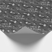 Graue, rustikale Palmen Geschenkpapier (Ecke)