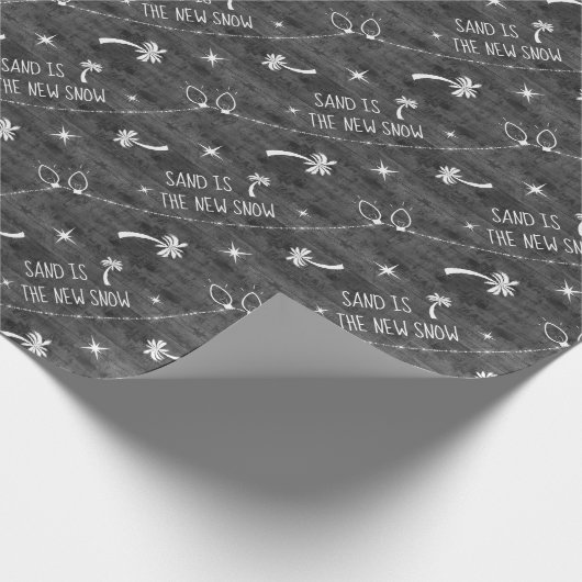 Graue, rustikale Palmen Geschenkpapier (Ecke)