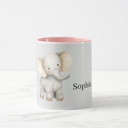Graue Safari-Elefant Tasse (Zentrum)