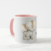 Graue Safari-Elefant Tasse (Vorderseite Links)
