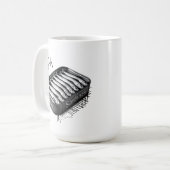 Graue Sardine Art Tin Custom Monogram Name Kaffeetasse (Vorderseite Links)