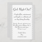 Graue Scallope Chic Girls Nacht Einladung (Vorne/Hinten)