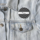 Graue Schachbretter mit personalisiertem Namen Button (Beispiel)