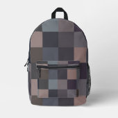 Graue Schachbrettmuster Bedruckter Rucksack (Vorderseite)