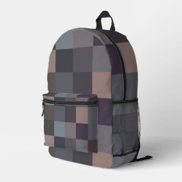 Graue Schachbrettmuster Bedruckter Rucksack
