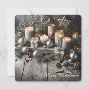Graue Schick-Chrismas-Kerzen Feiertagskarte