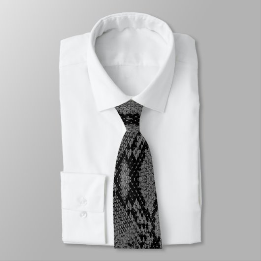 Graue Schlange Haut Print Neck Tie Krawatte (Gebunden)