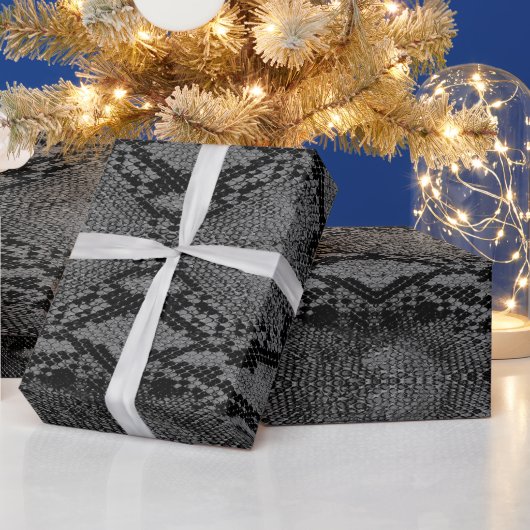 Graue Schlange Skin Print Geschenkpapier (Feiertage)