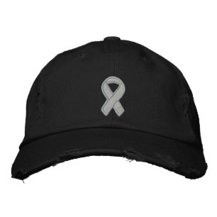 Graue Schleife Awareness Bestickte Baseballkappe