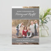 Graue, schlichte Foto-Flachkarte Feiertagskarte (Stehend Vorderseite)