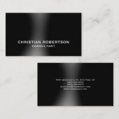 Graue Schlichte, moderne Consultant Business Card Visitenkarte (Vorne/Hinten)