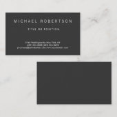 Graue Schlichte moderne Visitenkarte (Vorne/Hinten)
