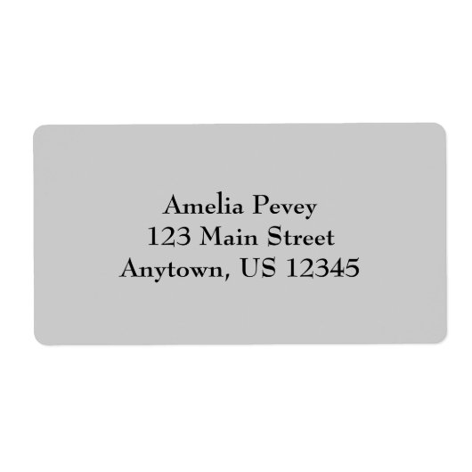Graue Schlichte Versandetiketten (Vorne)