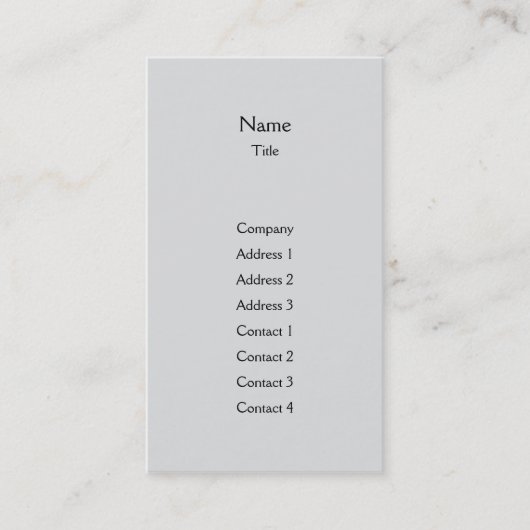 Graue schlichte Vertikale - Geschäft Visitenkarte (Vorderseite)