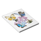 Graue Schmetterlinge und Blume Notizblock (angewinkelt)