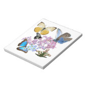Graue Schmetterlinge und Blume Notizblock (Rotiert)