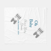 Graue Schmetterlingsblauer Babydusche - Babybett Fleecedecke (Vorderseite (Horizontal))