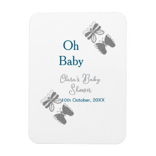 Graue Schmetterlingsblauer Babydusche - Babybett Magnet