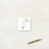 Graue Schmetterlingsblauer Babydusche - Babybett Post-it Klebezettel (Auf Schreibtisch)