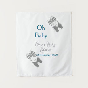 Graue Schmetterlingsblauer Babydusche - Babybett Wandteppich