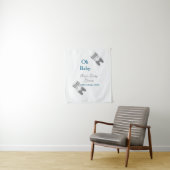 Graue Schmetterlingsblauer Babydusche - Babybett Wandteppich (Beispiel)