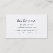 Graue Schmutz Quatrefoil Berater-Visitenkarte Visitenkarte (Rückseite)