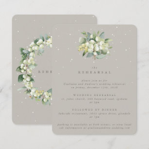 Graue Schneebeere + Eukalyptus Hochzeitsprobe Begleitkarte