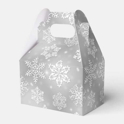 Graue Schneeflocke Geschenkschachtel (Rückseite)